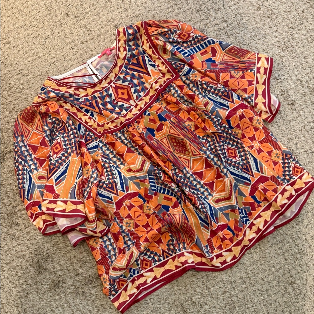 Flying Tomato Multicolor Geometric Blouse